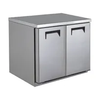 product of QualServ UCFZ348-SS61A 48" 2-Door Undercounter Freezer, Stainless Steel, 13.17 cu. ft., 115V