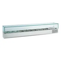 product of QualServ UCGAC223 87" Glass-Top Refrigerated Condiment Rail, (10) GN 1/3 pans capacity