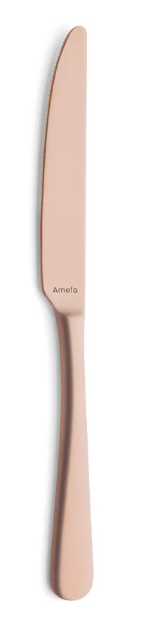 product of Amefa 1410AEB000305 Dinner Knife - 9-1/4" Satin Finish, 13/0 Stainless Steel, Austin PVD Copper, 1 Dozen
