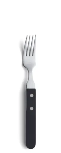 product of Amefa 700000B000340 Steak Dinner Fork, 7-7/8" 18/10 Stainless Steel with Black POM Handle - 1 Dozen