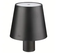 product of Cilio C190687 Luce LED Bottle Lamp, 4.25" Dia x 5.25" H, Black Aluminum, Touch, 150lm, 2.5W, USB