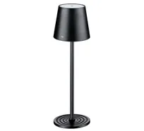 product of Cilio C190830 LED Table Lamp, 4¼" Dia x 13¾" H, Black Aluminum, 2.5 W Dimmable, USB Rechargeable