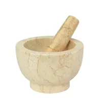 product of Cilio C422016 - Champagne Marble Mortar & Pestle, 5.25"W x 5.25"D x 3.5"H, Pestle 4-6" Length