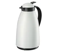 product of Cilio C544336 Beverage Server Imola, 34 Fl Oz/1 L White Plastic, Glass Liner, Cap Push-Button
