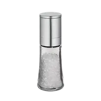 product of Cilio C613292 Bari Salt Mill - 5-1/2" H x 2" Dia, Adjustable Ceramic Grinder, Stainless Steel & Glass