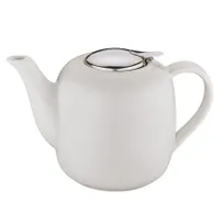 product of Kuechenprofi K1046002200 Ceramic Teapot, 5.5"W x 9.5"D x 5.5"H, 50 Fl Oz White, Dishwasher Safe