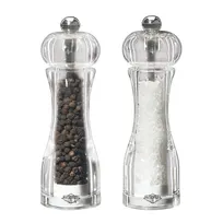 product of Kuechenprofi K3042906600 Salt and Pepper Mill Set, Clear Acrylic, 1-4/5" Dia x 5-2/5" H, Grinder