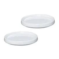 product of Zassenhaus M036039 - Mill Coaster Set, 2 pcs, 3" White Porcelain Coaster, 3" x 3" x 0.381" - 2/Pack
