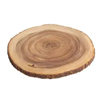 product of Zassenhaus M059083 - Round Acacia Wood Serving Board, 18" Dia x 1.2" H, Live Edge, No Handle