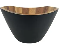 product of Frieling WTT900 - 12" x 7" Black Hand-Finished Acadia Wood Salad Bowl, Food-Safe Finish - 4/Case