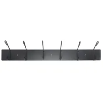 product of Hubert 97303 Coat Rack / Handbag Stand, Wall-Mount, 36" x 7" H, 6 Hooks, Black Steel Finish