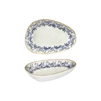 product of Turgla T-KRAIS16OV-12 Kario Porcelain Platter, Organic Blue, 6.25" x 4" x 1.25" Vitrified, Dinnerware