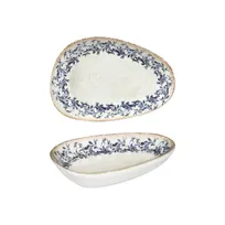 product of Turgla T-KRAIS19OV-12 Kario Platter, 7.5" x 4.75" x 1.5" H, Organic Blue Vitrified Porcelain