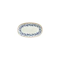 product of Turgla T-KRAZT19OV-12 Oval Kario Platter, 7.5" x 4.25" x 1" Organic Blue Vitrified Porcelain - 1/Each