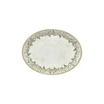 product of Turgla T-OLVZT31OV-6 Oliva Oval China Platter, 12.25" x 9.5" x 1" Porcelain, Green Vitrified Finish