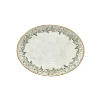 product of Turgla T-OLVZT36OV-6 Oliva Oval Platter, 14.25" x 11" x 1.25" Green Vitrified Porcelain