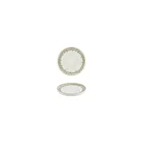 product of Turgla T-ROLVHL11CK-24 Oliva Round Plate, 4.25" Dia x 1" H, Porcelain, Green Vitrified Finish