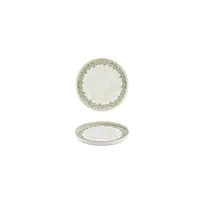product of Turgla T-ROLVHL14CK-12 Oliva Round Plate, 5.5" Diameter x 1" Height, Porcelain, Green Finish