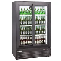 product of Unity BLU-36SB Merchandiser Refrigerator 36" Sliding Glass Doors 10 cu ft Black Temp Control 115V
