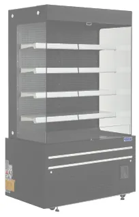 product of Hubert 212024 - 17.6 cu ft. 36" Open Air Merchandiser, Black, LED, 4 Glass Shelves, Auto Defrost