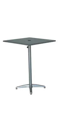 product of Hubert 81624 Outdoor Table, CenPro Table, 32" W x 32" D x 30" H, Umbrella Hole, Silver Aluminum