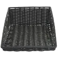 product of Hubert 86352 Basket, Rectangular 15"5 x 24" x 7", Tri-Cord Wicker, Polyethylene/Polypropylene, Black