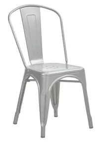 product of Hubert 92605 Outdoor Side Chair, CenPro Cafe Chair, 400 lb Capacity, Ergonomic Steel, Silver