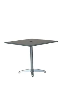 product of Hubert 93091 Outdoor Table, CenPro Table, 36"W x 36"D x 30"H, Umbrella Hole, Aluminum Silver