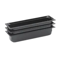product of Vollrath 9054420 Super Pan 2/4 GN Food Pan, 4" Deep Black Resin, Ramped Sides, NSF Certified