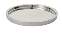 product of RAK Porcelain BT2828 - Round Silver Bar Tray, Longitude Design, Premium Porcelain, 12/Case