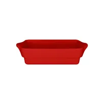 product of RAK Porcelain CFRT20BRBD - 7.875" x 4" Ember Red Porcelain Baking Dish, Eared, Microwave Safe - 3/Case