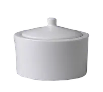 product of RAK Porcelain FDSU22 Fine Dine Sugar Bowl with Lid, 7.5 oz White Porcelain, Dishwasher Safe - 6/Case