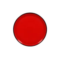 product of RAK Porcelain FRNOLD23RD Fire Plate Lid, 9.05" Round Rimless Porcelain, Red, Safe - 6/Case