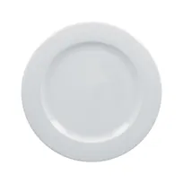 product of RAK Porcelain HMPASFP25 Helm Plate, 9-7/8" Round Flat Edge White Porcelain, Dishwasher Safe - 12/Case