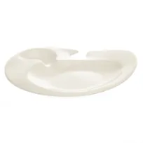 product of RAK Porcelain NBPP22 Nabur Party Plate, 9" x 7½" White Porcelain Smooth Glaze, Dinnerware - 12/Case