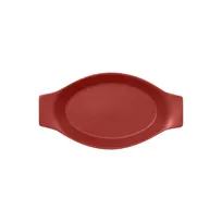 product of RAK Porcelain NFOPOD25DR Oval Baking Dish 11 oz 9" x 5" Magma Dark Red Lead-Free Oven Safe - 24/Case