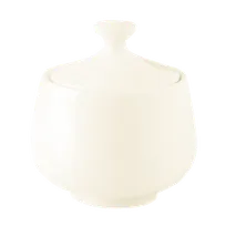 product of RAK Porcelain NNSU25 Nano Sugar Bowl, 8.5 oz, 3-1/8" Dia Round White Porcelain with Lid - 6/Case