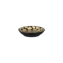 product of RAK Porcelain PBNNBD09 - Pebbles Butter Dish, 4.4 oz, 3-9/16" Diameter, Gold Porcelain - 12/Case