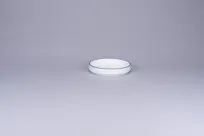 product of RAK Porcelain PLNOLD11CD25145 Round Porcelain Plate 4.125" White with Blue Rim Flat Edge - 12/Case