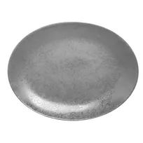 product of RAK Porcelain SHNNOP36 - Oval Shale Platter 14"-1/8" x 10"-5/8" Grey Porcelain - 6/Case