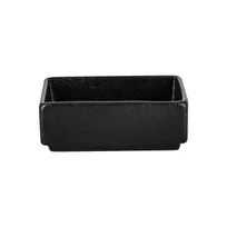 product of RAK Porcelain SNGM09 - Square Sauce Dish, 3.35" x 3.35", Black Porcelain, Dishwasher Safe - 12/Case