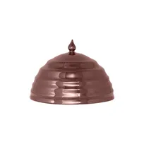 product of RAK Porcelain UHDDP18B Hide Drop Cloche, 7.1" Round Bronze Porcelain Plate Cover, Oven Safe - 1/Case