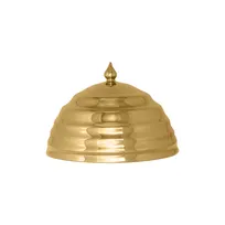 product of RAK Porcelain UHDDP18G Cloche, 7.1" Round Porcelain Cover, Gold, Oven Dishwasher Safe - 1/Case