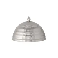 product of RAK Porcelain UHDDP18S Drop Cloche, 7-1/10" Round Silver Porcelain Plate Cover, Oven Safe - 1/Case