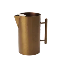 product of RAK Porcelain WJ36460HRG Metal Pitcher, 6.1"L x 3.9"W x 9.8"H, 42.27 Oz Rose Gold Handle - 12/Case
