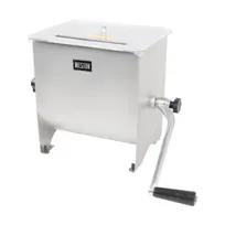 product of Hamilton Beach 36-1901-W Weston Manual Meat Mixer, 20 lb, Stainless Steel, SS Paddles, Plastic Cover