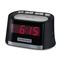 product of Hamilton Beach HCR410 Clock Radio, .9" LED Display, AM/FM, Alarm, USB, 120V 10W, 1‑Year Warranty