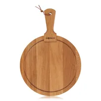 product of Boska 320101 Serving Board - Round European Oak, 11.41" Diameter x 1.69" Height, with Handle