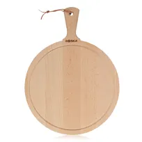 product of Boska 358122 Serving Board - Round Amigo FSC Beech Oak, 13.03" Dia x 0.71" H, With Handle, Platter