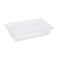 product of Rubbermaid FG330300CLR Clear Polycarbonate Food Pan Colander - Full Sheet 26"L x 18"W x 5"H, NSF Certified, Fits 6" Deep Tote Boxes